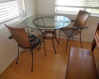 Glass top dining set seats 4 - two chairs shown in prior photo