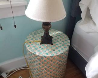 Accent table; table lamp