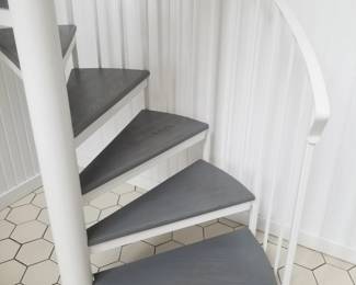 Spiral staircase with wood treads