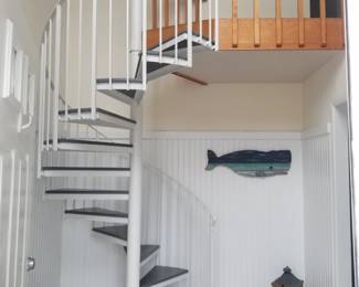 Spiral staircase with wood treads