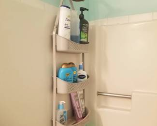Shower caddy; shower hardware