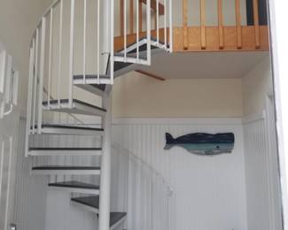 Spiral staircase with wood treads