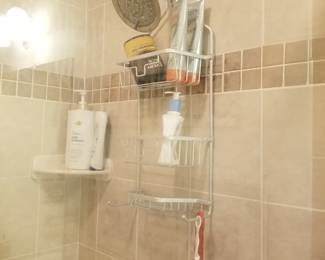 Shower caddy; shower hardware