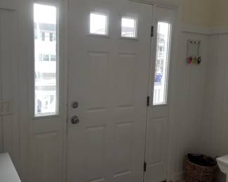 Entry door with two side lights
