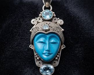 Sterling face pendant