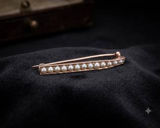 10kt gold seed pearl pin