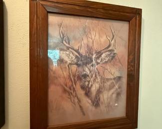 Vintage deer painting