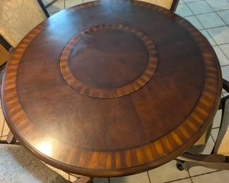 Solid Wood Lazy Susan game/dining table with 4 Chairs