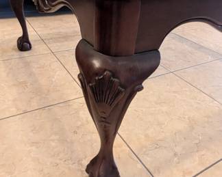 claw foot glass table