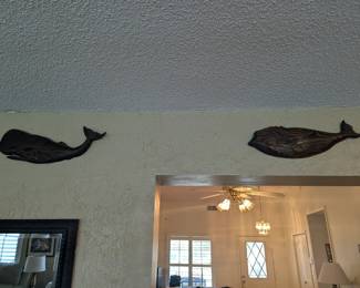 Original Art Wood Whale Carvings