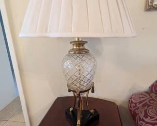 Ethan Allen Crystal and Brass Table Lamps