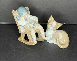Lladro "Naptime" and cat