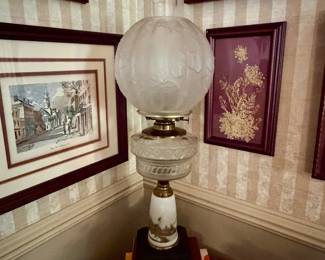 antique oil lamp