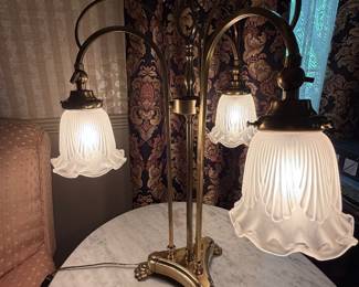 gooseneck brass table lamp