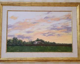 Large framed landscape. 36x48?