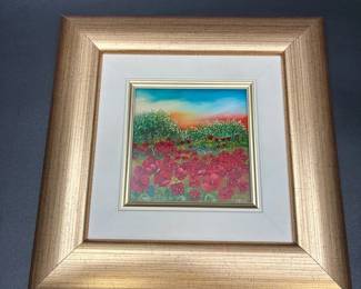 Oil on Glass Authenticated Painting by Marija Peti Bozic, Naive Art