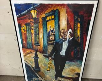 2001 Louis Armstrong Numbered & Framed Jazz Poster, New Orleans
