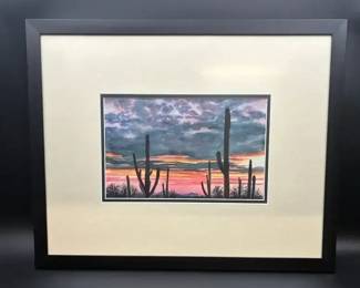 "Saguaro Sunset" Watercolor