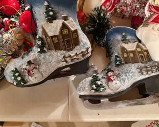 Hand Decorated Wall Ice Skates