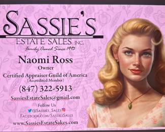 Sassies Estate Sales, 33 Years Conducting Professional Estate Moving Sales. We are Commissioned Base ONLY!