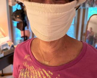 SUE Modeling the winter hat with built in Mask