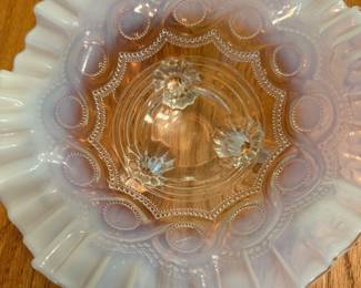 Antique Jefferson Glass Ruffles and Rings, Bon Bon Dish (1900's)