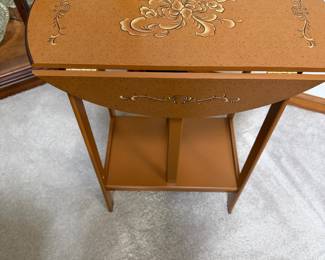 Small Stencil Double Drop Leaf Accent Table