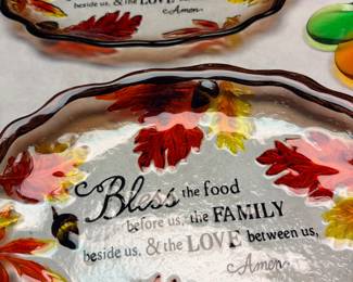 Glass Autumn Platters