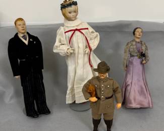 vintage dolls (including T. Roosevelt doll)
