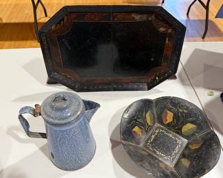 various metalware pieces