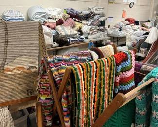 A view of items for sale in the Linen Room (lower level of church)