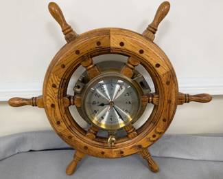 clock in ship's wheel