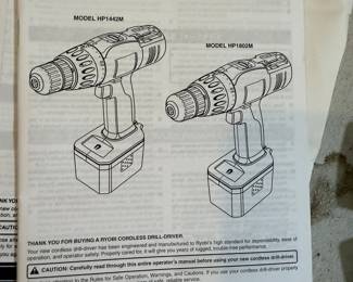 Ryobi HP1442M / HP1802M Cordless Drill-Driver Operator's Manual