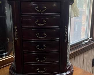 Hives and Honey Patricia Jewelry Chest with Mirror and Etched Glass