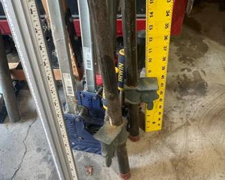 Assorted Woodworking Clamps and Measuring Tools