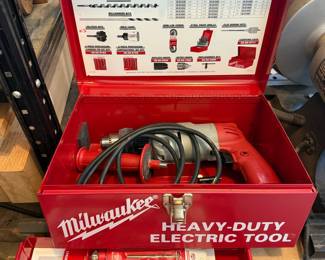 Milwaukee Heavy-Duty Electric Tool Box with Drill and Bit Sets