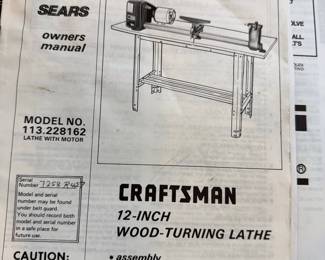 Craftsman 12-Inch Wood-Turning Lathe (Model 113.228162)