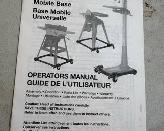 Port-A-Mate PM1000 Universal Mobile Base Operators Manual