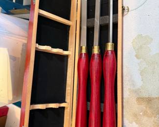 Wood Lathe Turning Chisel Set in Wooden Case
