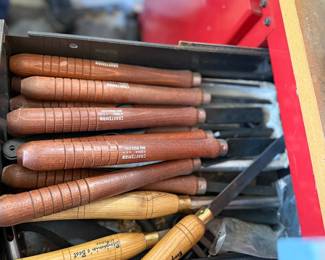 Vintage Craftsman and Benjamin's Best Wood Turning Chisel Lot with Live Center Set