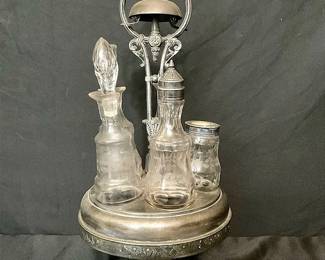 Antique Silverplated Cruet Set