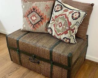 Wicker Suitcase Trunk Pillows