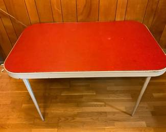 Red Retro Durham Folding Table