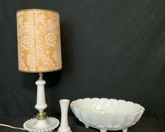 White Milk Glass Decor