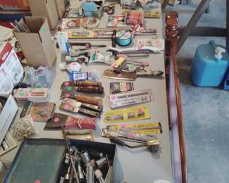 Carpet knives, wrenches, odds and ends