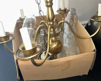 Brass chandelier