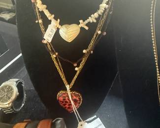 Betsey Johnson Heart Necklace, 14k Dainty Chain, Garfield Watch