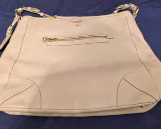 Prada Vitello Daino Leather Hobo Tote With Bag