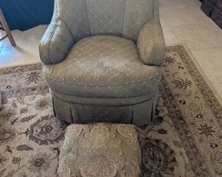 Swivel Rocker With Foot Stool