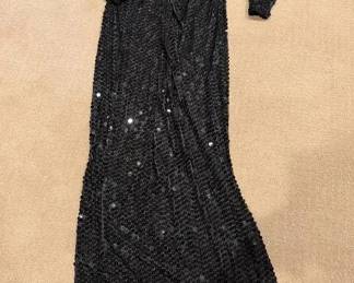 L. Magnin Black Sequence Dress